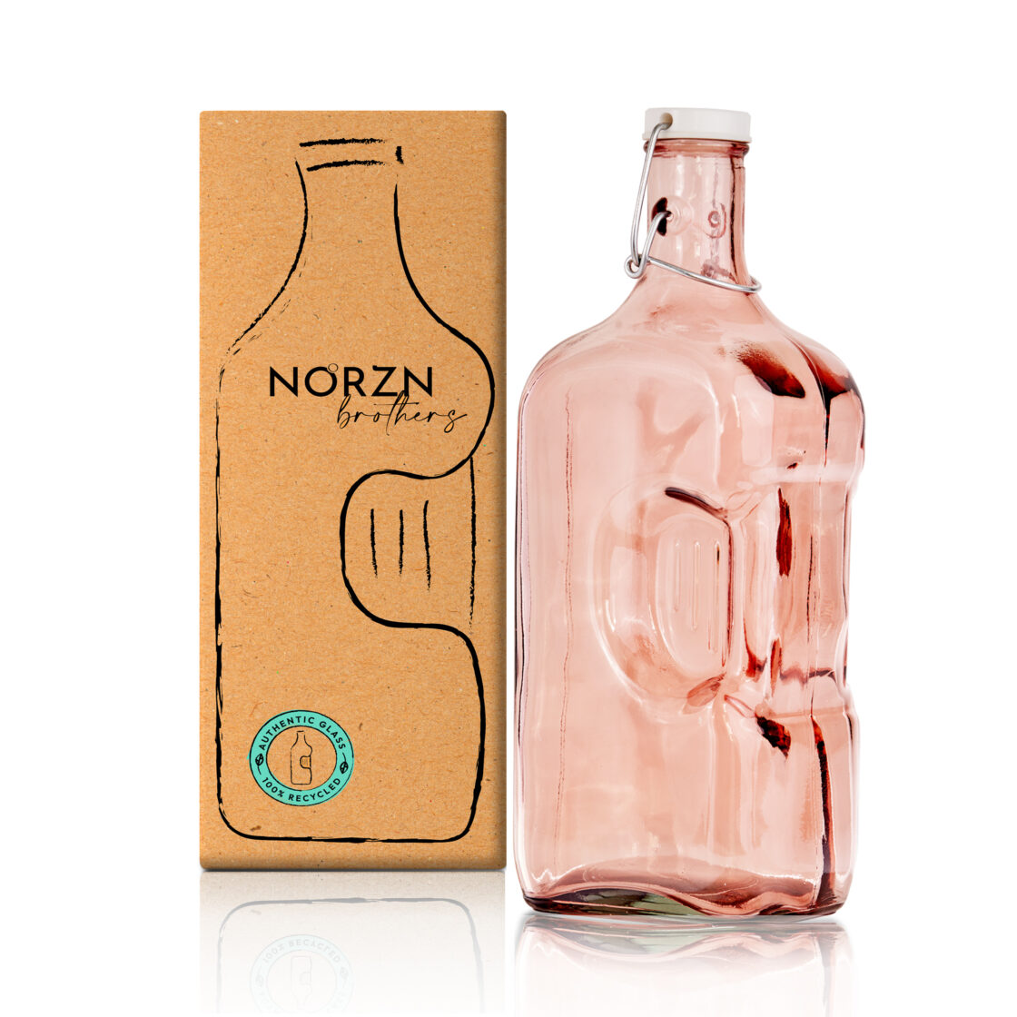 Botella Agua Cristal 2 Litros Rosa