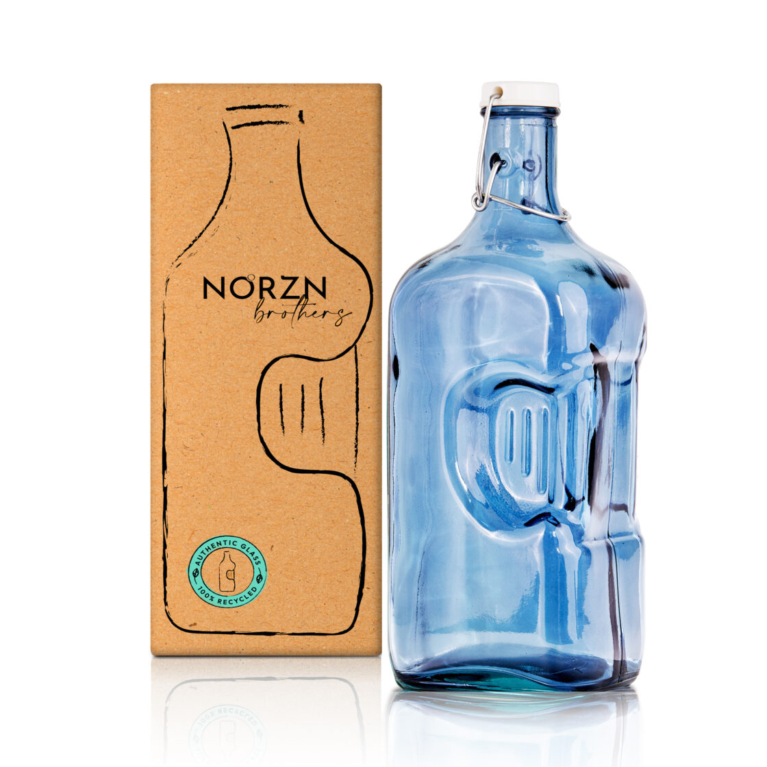 Botella Agua Cristal 2 Litros Azul