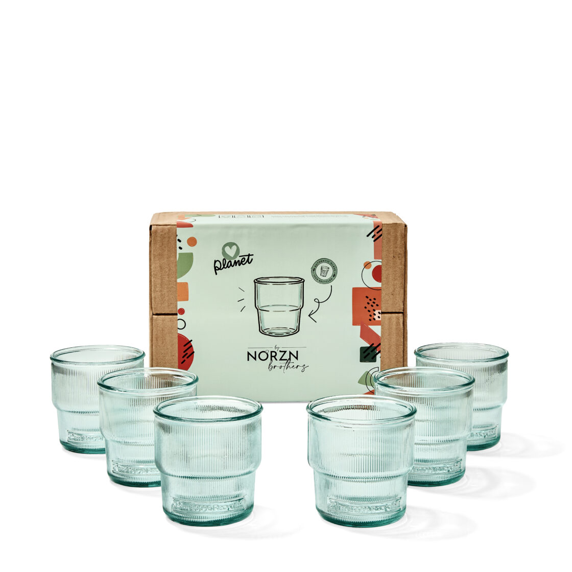 Vasos De Cristal Agua Apilables – Set De 6